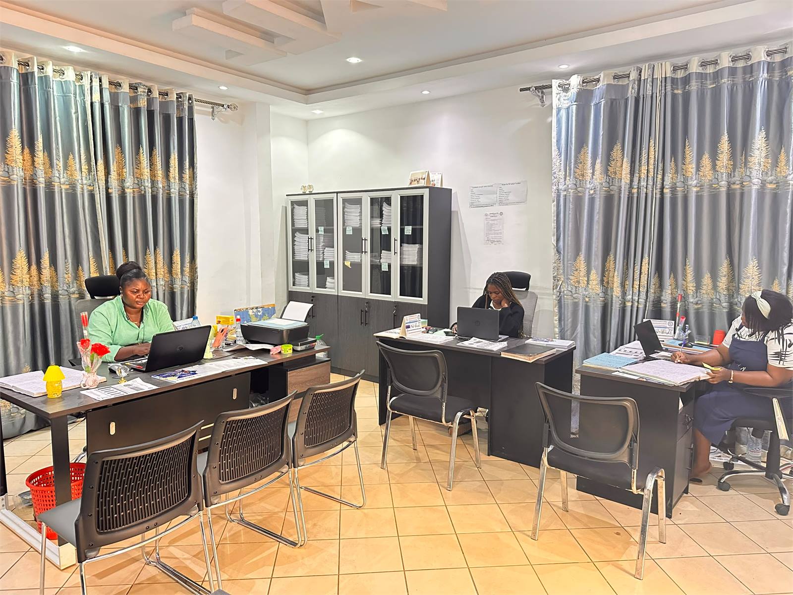 The office of an ETALL centre where enrolment for German courses takes place